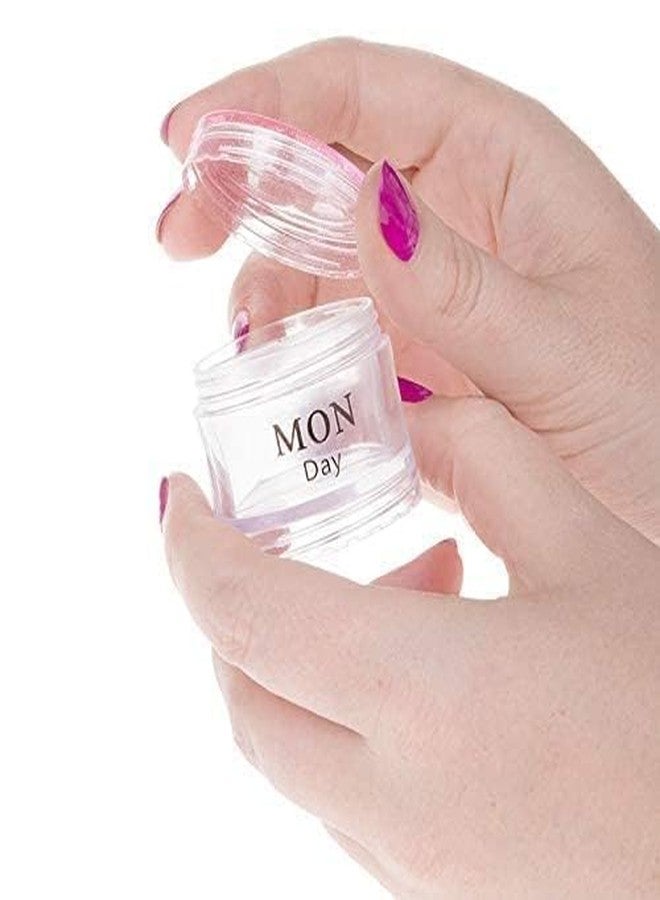 CLICKSWIFT منظم أقراص محمول من CLICKSWIFT، مزود بـ 7 علب فردية و3 أو 4 أقسام يومية، مناسب للسفر، مقاوم للماء، علبة أقراص شفافة، قطعة واحدة - Image 4